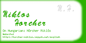 miklos horcher business card