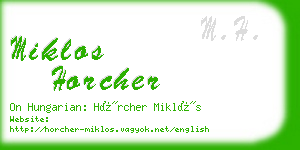 miklos horcher business card